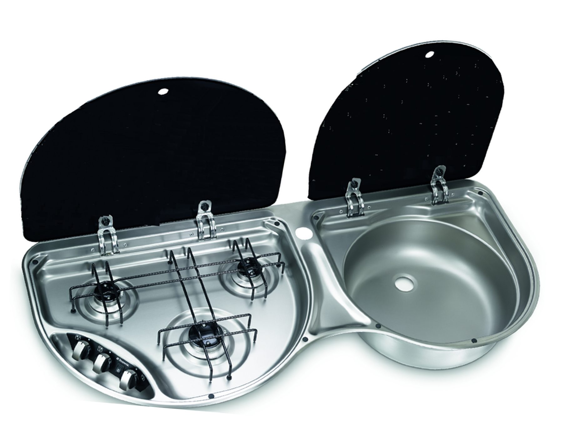 Replacement Glass Lids for Dometic/Smev 2 Burner Hob/Sink Combi 8123