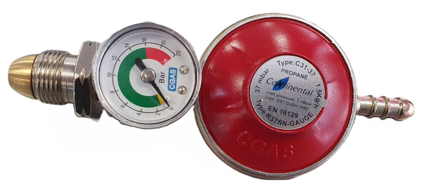 Propane Regulator with Gauge Regulators & Connectors Grassroutes