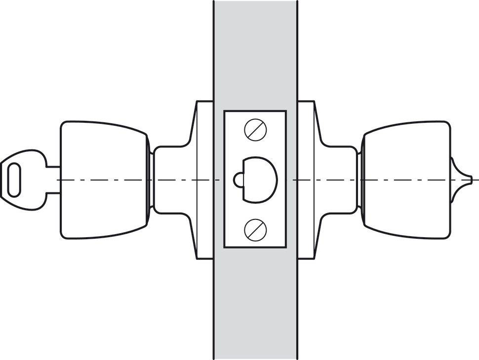Entrance Lock Knob Set 70 mm Steel Locks and Catches Grassroutes