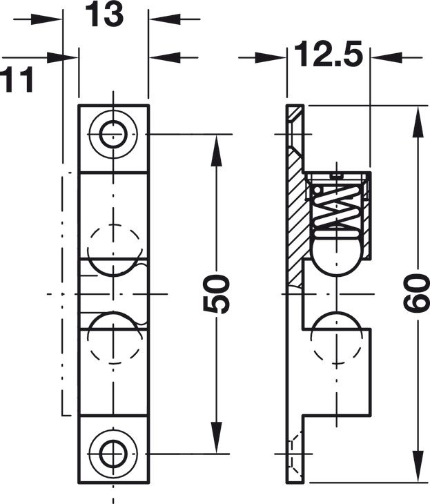 Twin Ball Catch Brass Locks and Catches Grassroutes Leisure Ltd