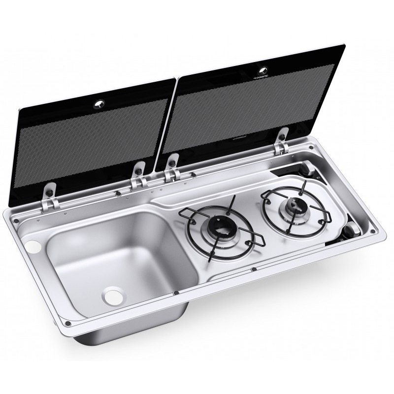 Dometic/SMEV Dometic MO9722 Sink & Two Burner Hob Combi Twin Lid