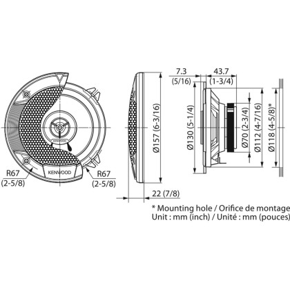 Kenwood KFC - S1366 13cm Stage Sound Speakers - 260w Peak Power (Pair) Kenwood KFC - S1366 13cm Stage Sound Speakers - 260w Peak Power (Pair)