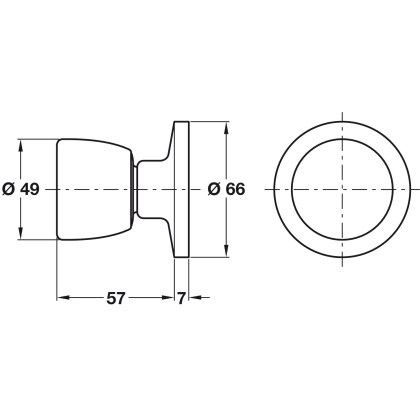 Entrance Lock Knob Set 70 mm Steel Entrance Lock Knob Set 70 mm Steel