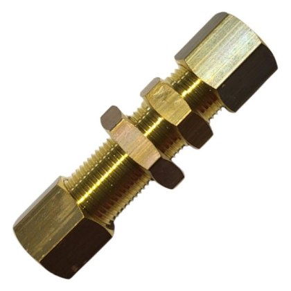 Brass Bulkhead Connector 8 mm Brass Bulkhead Connector 8 mm
