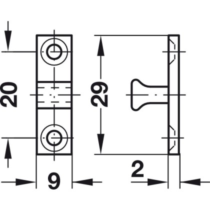 Twin Ball Catch Brass Twin Ball Catch Brass