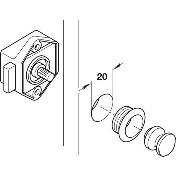 Push Button Lock 15 mm - Grey Lock Push Button Lock 15 mm - Grey Lock