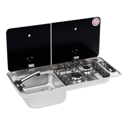 CAN FL1401/FL1402 Two Burner Hob/Sink Combi - TWIN LID CAN FL1401/FL1402 Two Burner Hob/Sink Combi - TWIN LID