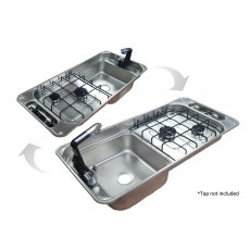 CAN FL1401GP Rectangular Two Burner Hob/Sink Combi