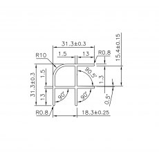 10 mm Radius Aluminium Corner Profile