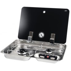 CAN FC1346-E 2 Burner Hob with Glass Lid