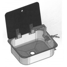CAN LR1375 Sink with Glass Lid CAN LR1375 Sink with Glass Lid