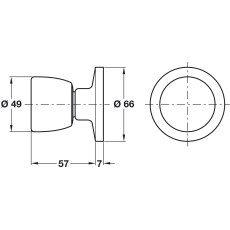 Entrance Lock Knob Set 70 mm Steel
