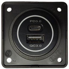 USB & USB-C Socket with Berker Backing Frame (12V) USB & USB-C Socket with Berker Backing Frame (12V)