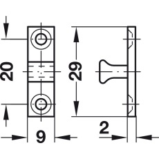 Twin Ball Catch Brass Twin Ball Catch Brass