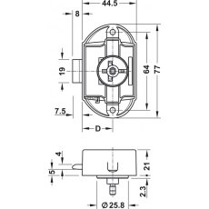 Single Small Lock Only (15 mm) Grey