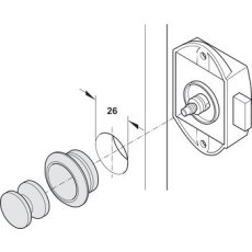 Single Large Lock Only (22 mm) Grey