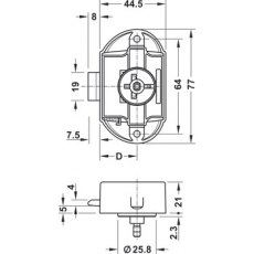 Single Large Lock Only (22 mm) Grey