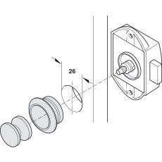 Single Large Lock Only (22 mm) Brown