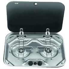 Dometic/SMEV PI8022 Two burner hob with glass lid & ignition - Temporarily Out of Stock