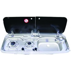 Dometic/SMEV MO9222 Two Burner Hob/Sink Combi - Twin Lid