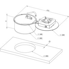 CAN LC1701 Round Foldy One Burner Hob/Sink Combi CAN LC1701 Round Foldy One Burner Hob/Sink Combi