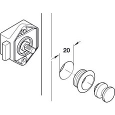 Push Button Lock 15 mm  - Brown Lock