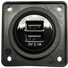 Twin USB Socket with Berker Backing Frame (12V)