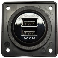 Twin USB Socket with Berker Backing Frame (12V)
