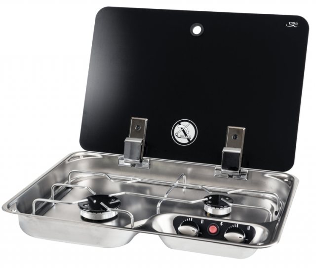 CAN FC1346-E 2 Burner Hob with Glass Lid CAN FC1346-E 2 Burner Hob with Glass Lid