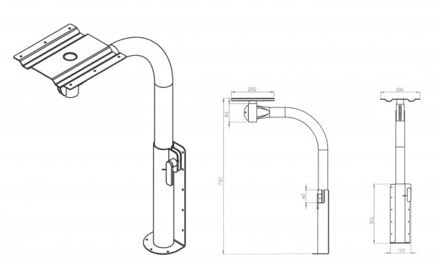 Corner Rotating Table Leg - Table Hardware - Grassroutes Leisure Ltd