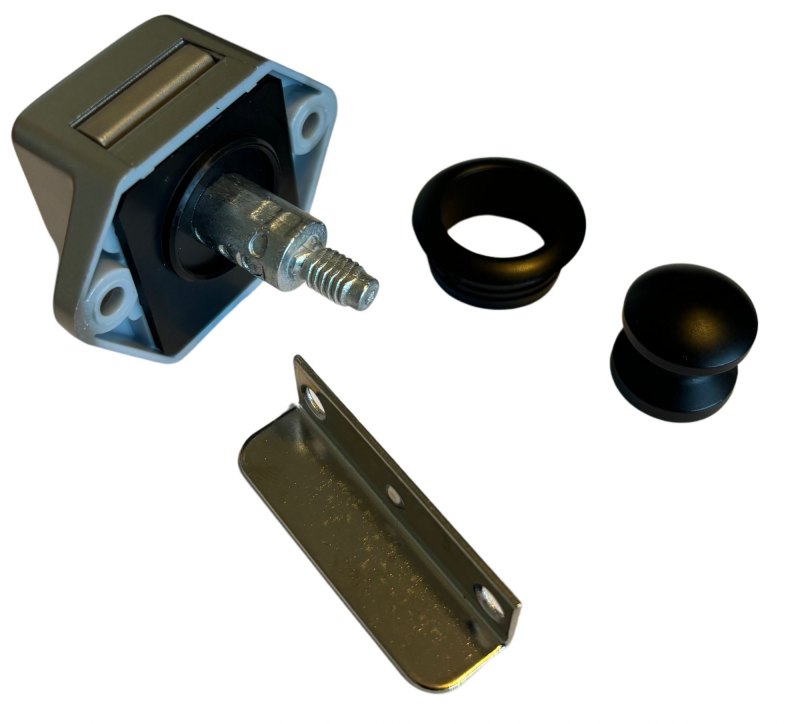 MINI BLACK Push Button Lock 15 mm - Grey Lock MINI BLACK Push Button Lock 15 mm - Grey Lock
