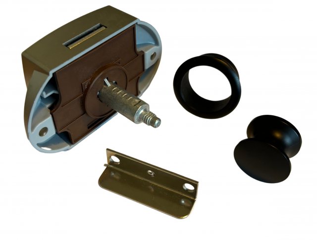 BLACK Push Button Lock 22 mm - Grey Lock BLACK Push Button Lock 22 mm - Grey Lock
