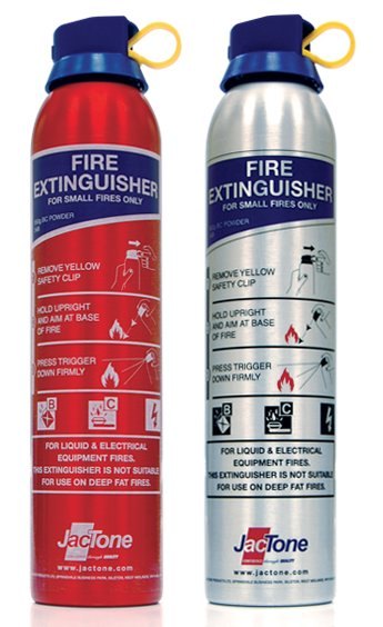 Jactone Fire Extinguisher 950g - Red or Silver Jactone Fire Extinguisher 950g - Red or Silver