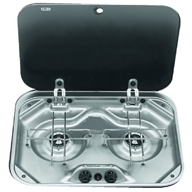 Dometic/SMEV PI8022 Two burner hob with glass lid & ignition - Temporarily Out of Stock