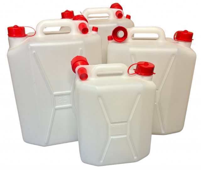 Jerry Cans 10, 20, 25 or 30 litre with cap & filling nozzle