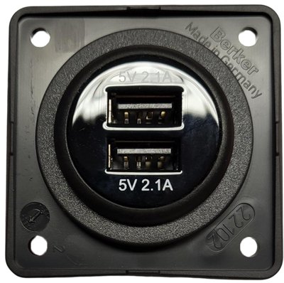 Twin USB Socket with Berker Backing Frame (12V)