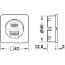 Loox5 USB/USB-C Double Socket with Cable Loox5 USB/USB-C Double Socket with Cable