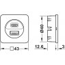 Loox5 USB/USB-C Double Socket with Cable