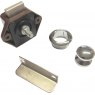 Brown Lock/Chrome Rosette & Push Button